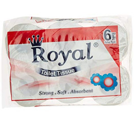 Royal 2 Ply Roll Toilet Tissue, 200 Pulls, Pack of 6 